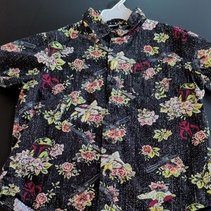Star Wars Black and Pink Floral Button Down Shirt